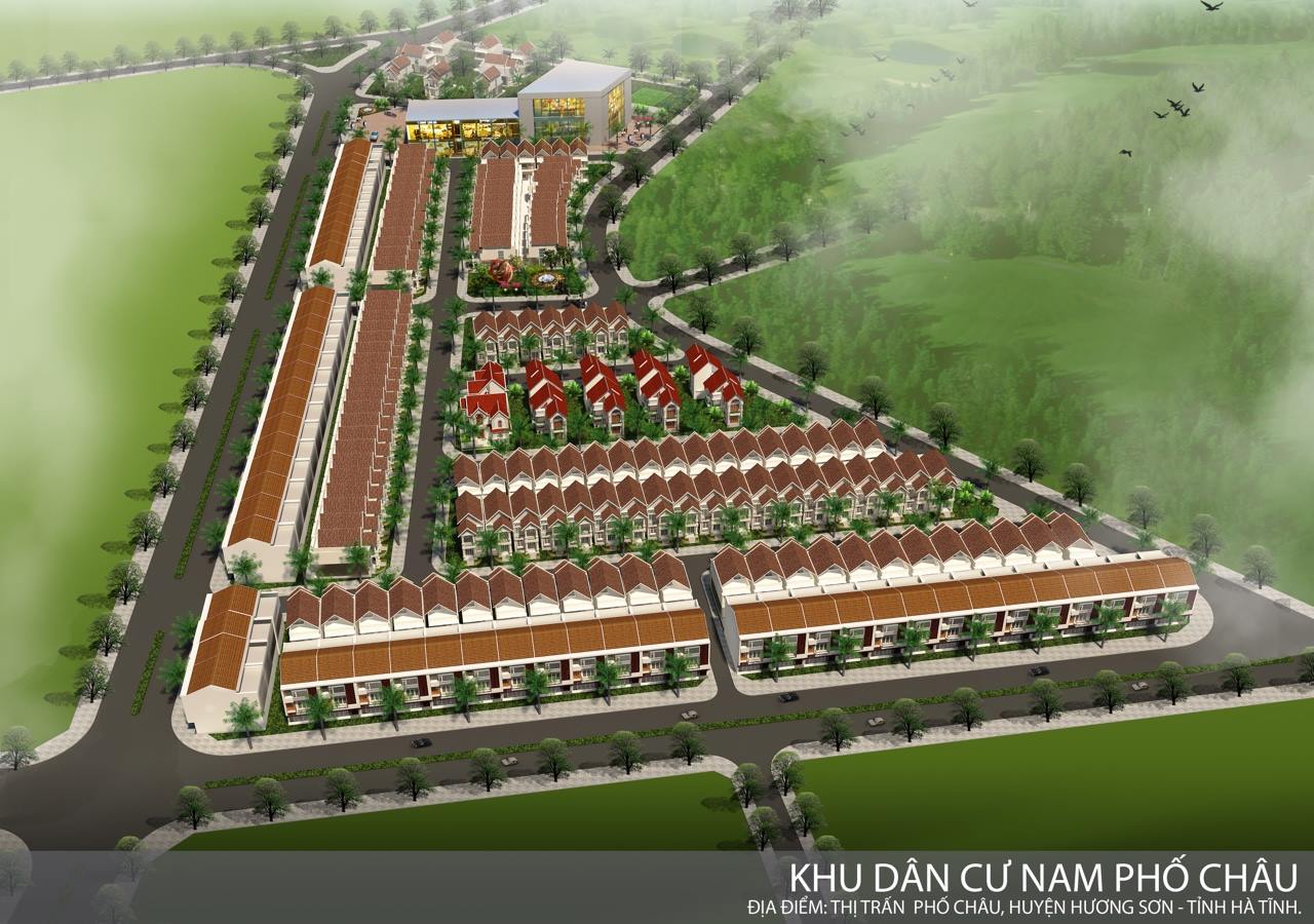 Phối cảnh dự án Khu dân cư Nam Phố Châu tại Hương Sơn, Hà Tĩnh